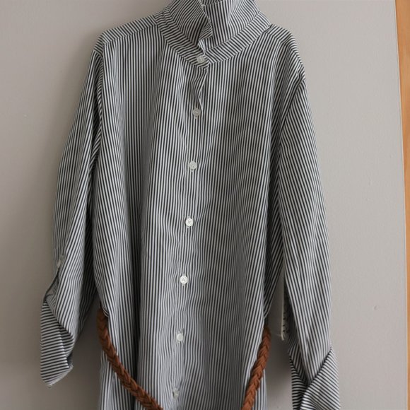 Almost Famous Striped Button Shirt Dress with Belt - Picture 5 of 5